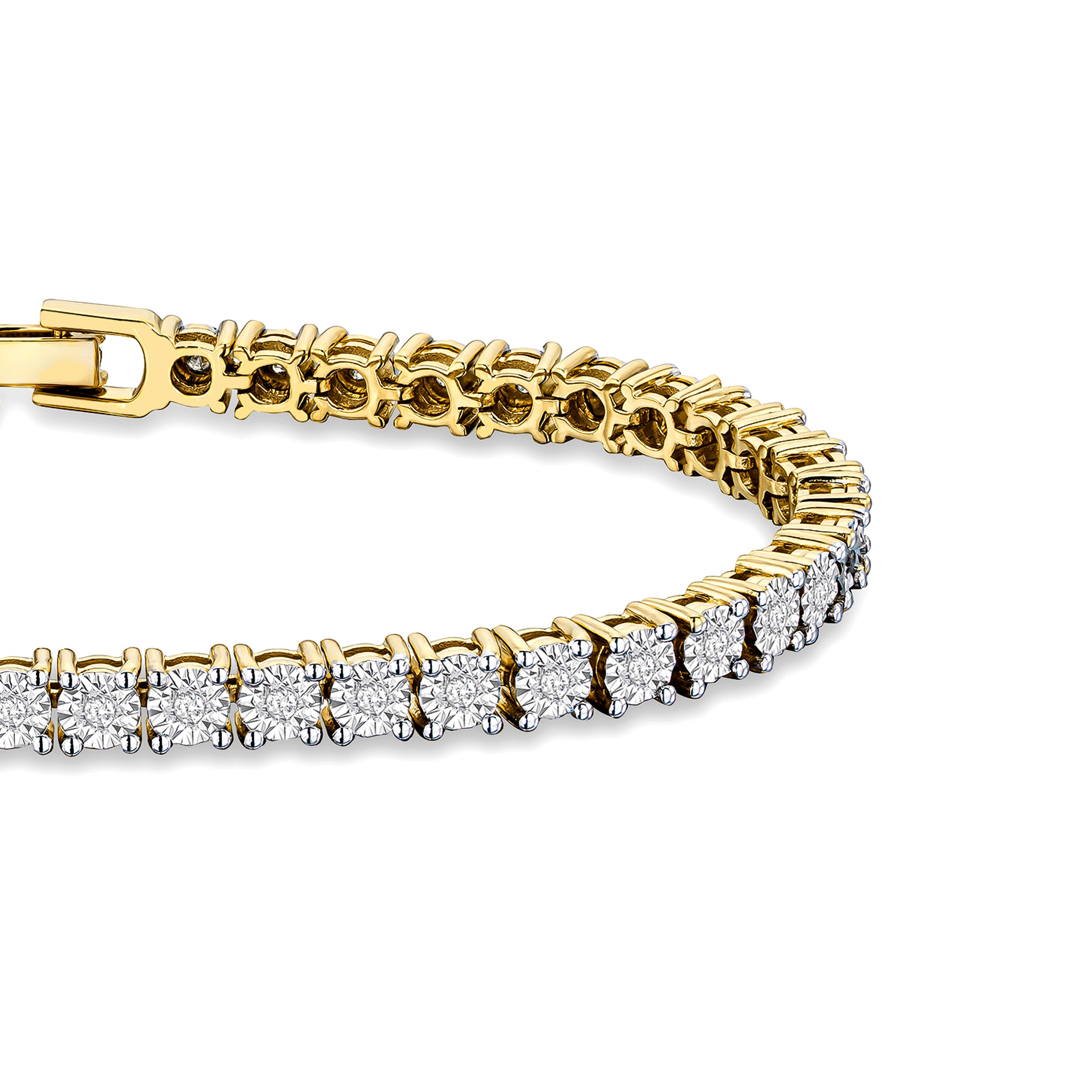 18K Gold Vermeil Diamond Set 0.57ct Tennis Bracelet